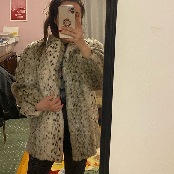 Vintage style leopard print faux fur coat - Picture 6 of 9